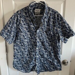 Goodfellow & Co Men's Blue Floral Shirt - XL Slim